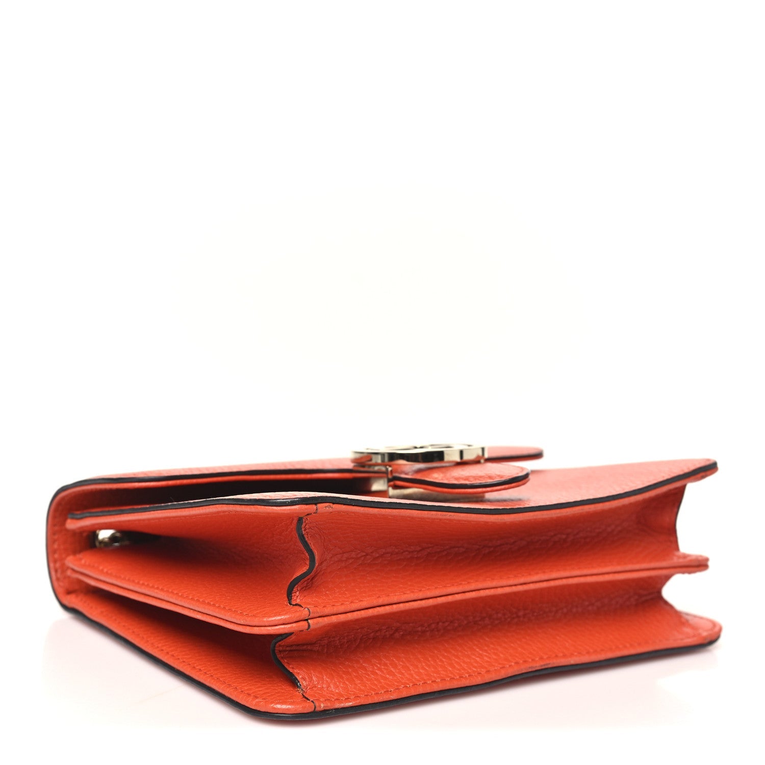Gucci Dollar Calfskin Small Interlocking G Shoulder Bag Sun Orange
