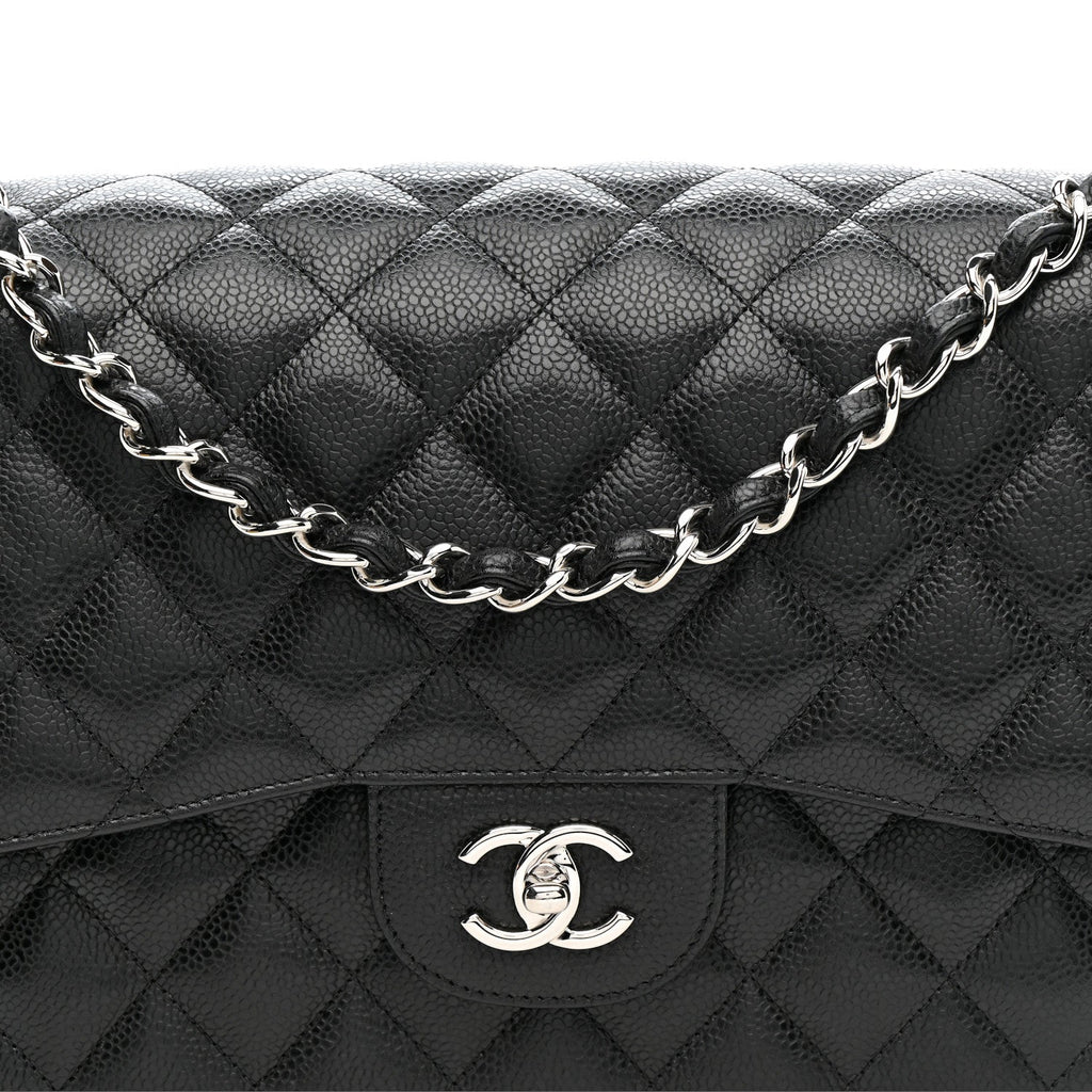 Chanel Caviar Quilted Jumbo Double Flap Black