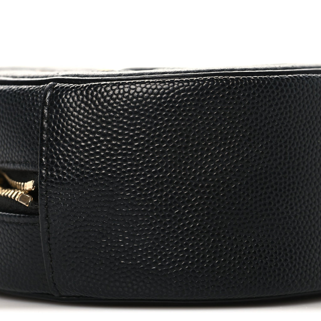 Chanel Caviar Quilted Round Filigree Crossbody Black