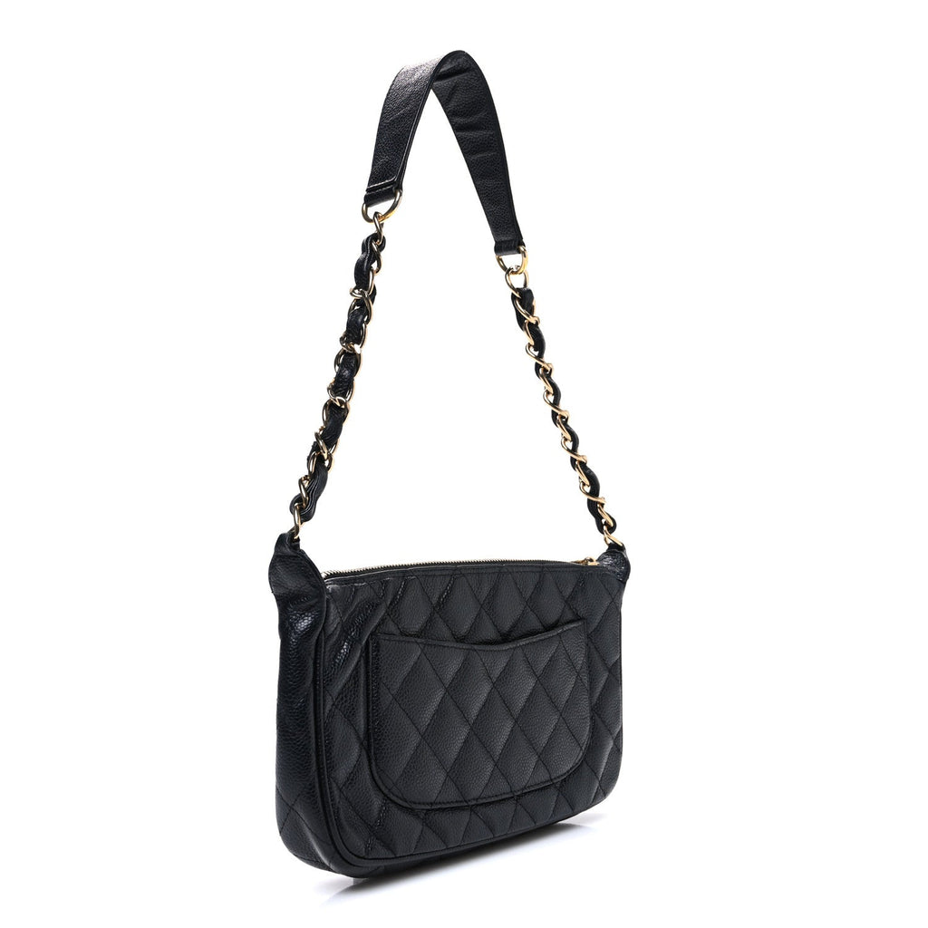 Chanel Caviar Quilted Timeless CC Shoulder Bag Black