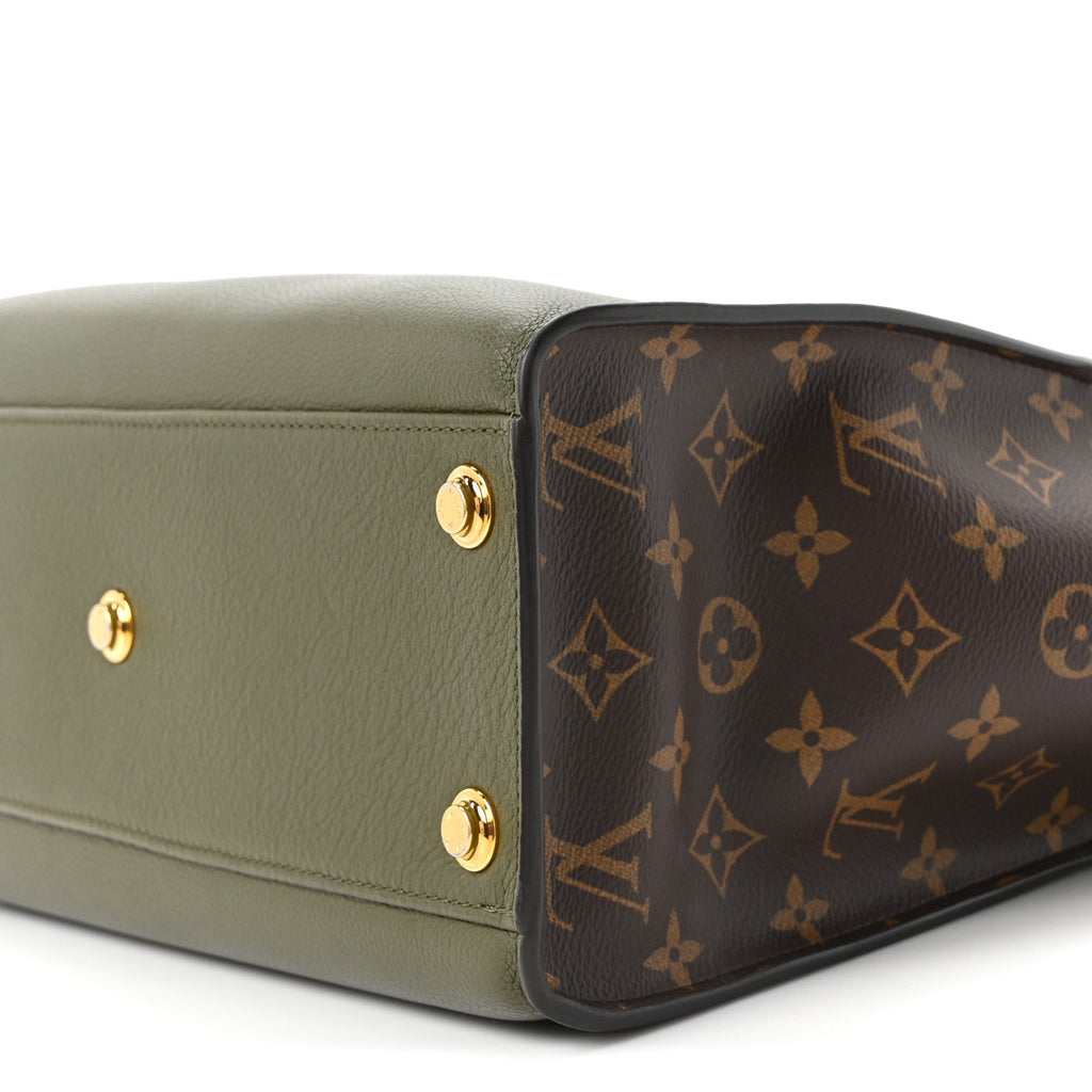 Louis Vuitton Calfskin Monogram On My Side MM Laurier Green Toffee Latte Beige