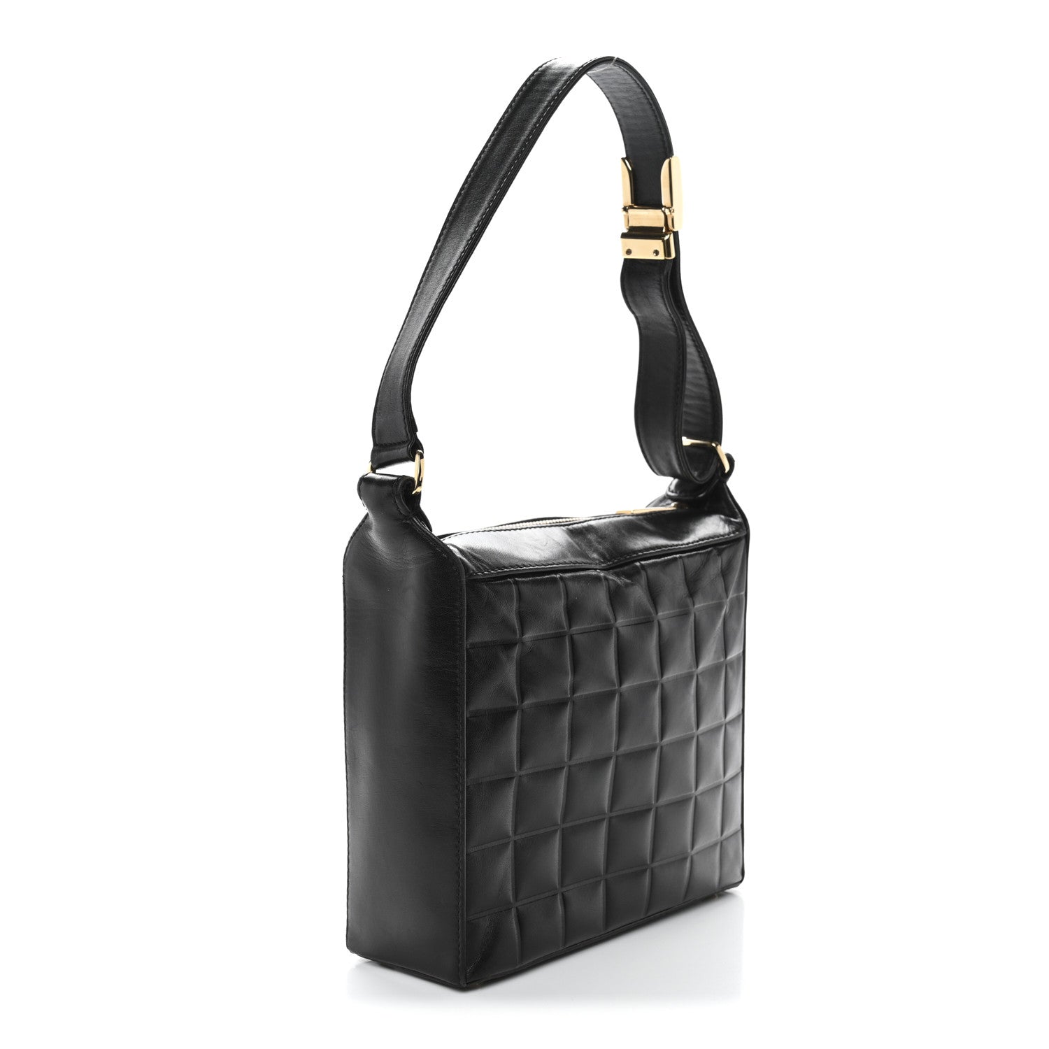 Chanel Lambskin Quilted Small Chocolate Bar Shoulder Bag Black