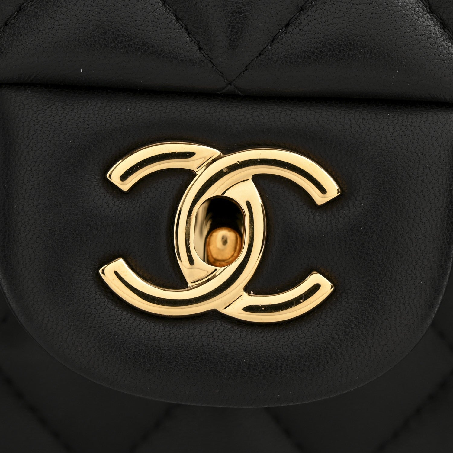 Chanel Lambskin Quilted Jumbo Double Flap Black
