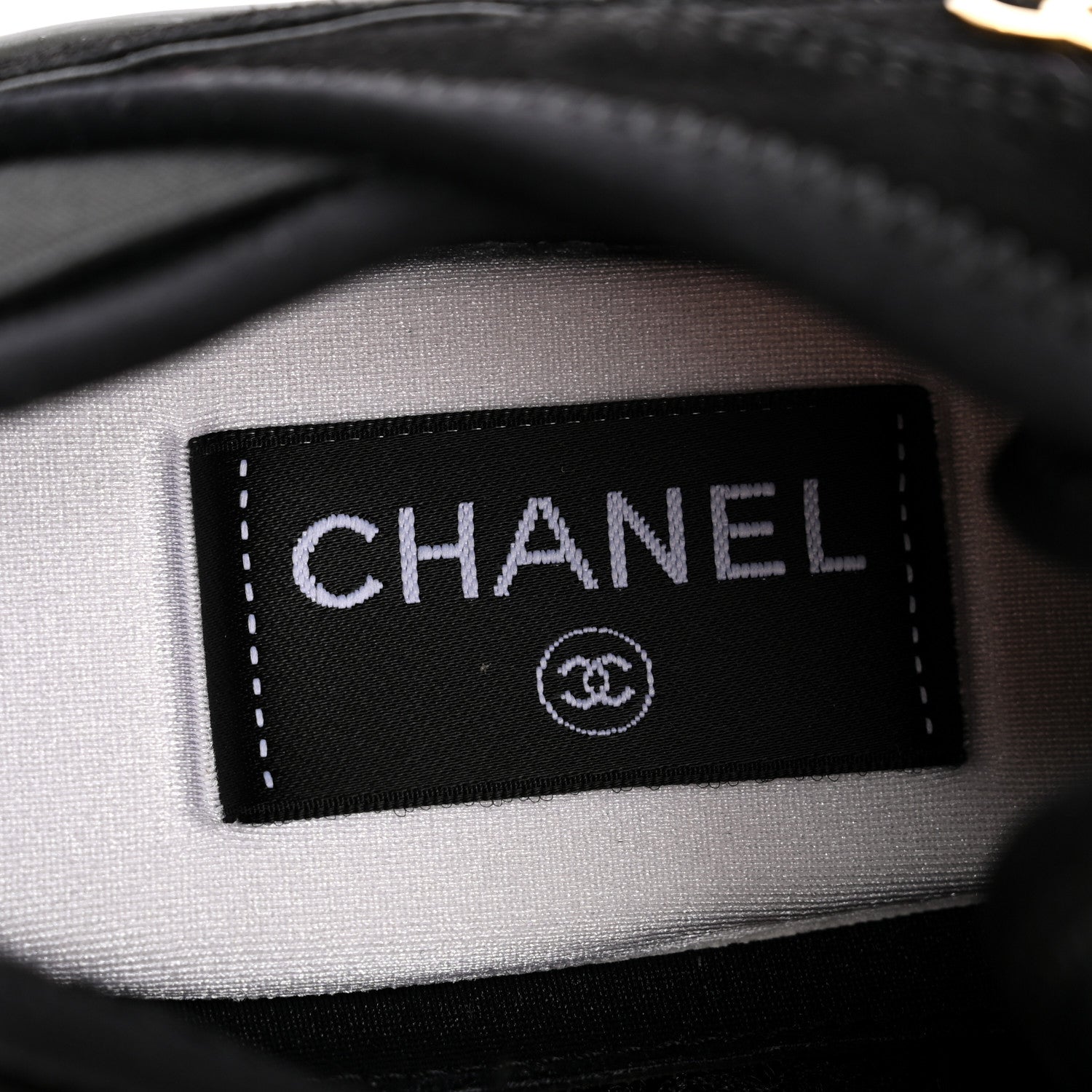 Chanel Suede Calfskin Nylon Grosgrain CC Sneakers 38 Black