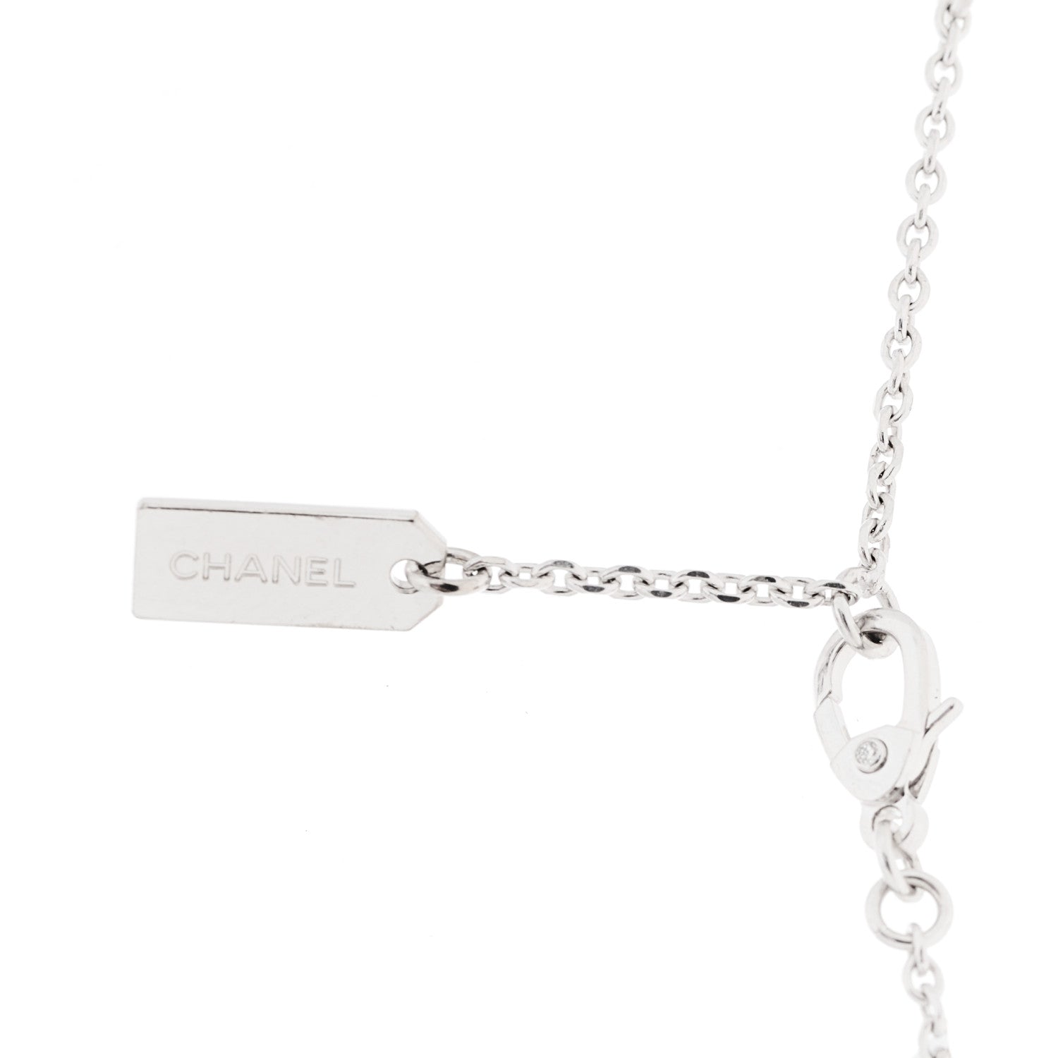 18K White Gold Diamond Eternal No 5 Drop Necklace