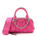 Gucci Nylon Calfskin Enamel GG Matelasse Mini Bowler Bag Lovely