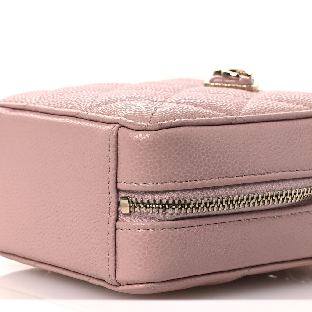 Chanel Caviar Quilted Clutch with Chain Light Pink