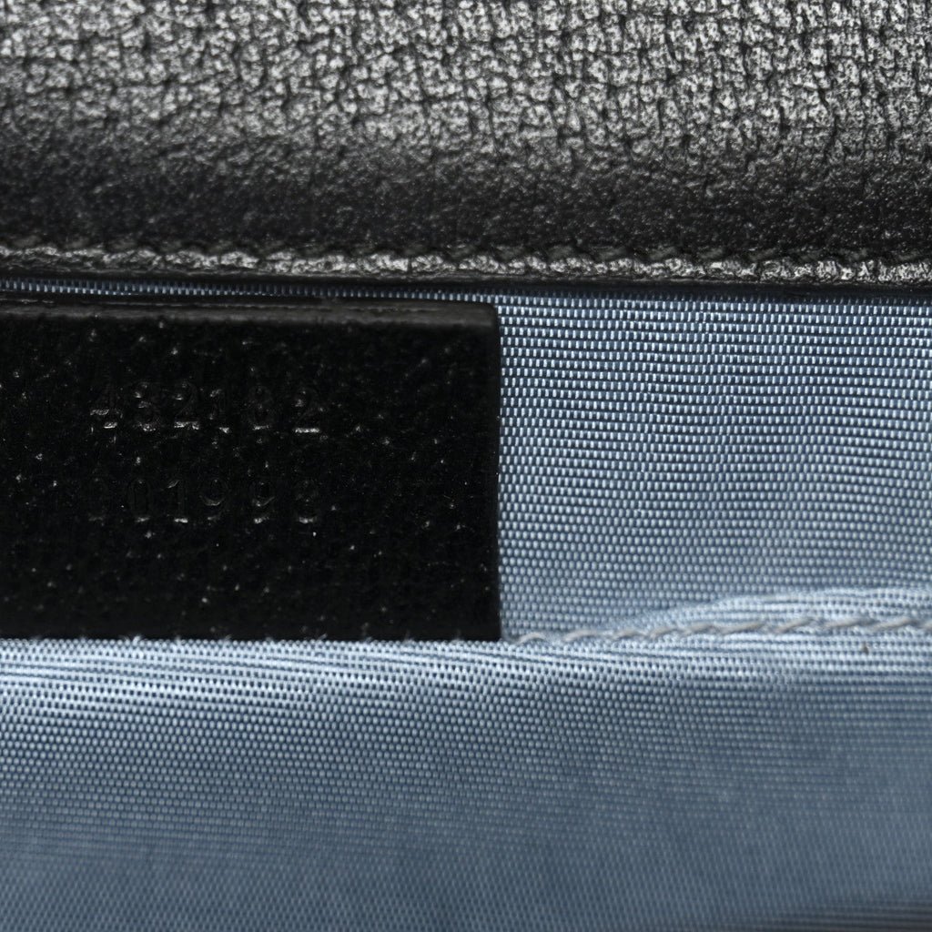 Gucci Grained Calfskin Bee Star Small Padlock Shoulder Bag Black