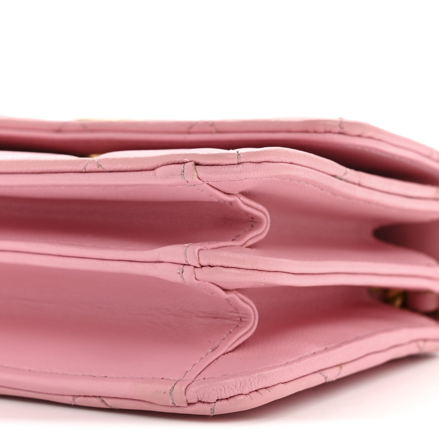 Chanel Lambskin Quilted Pick Me Up Mini Wallet On Chain Light Pink