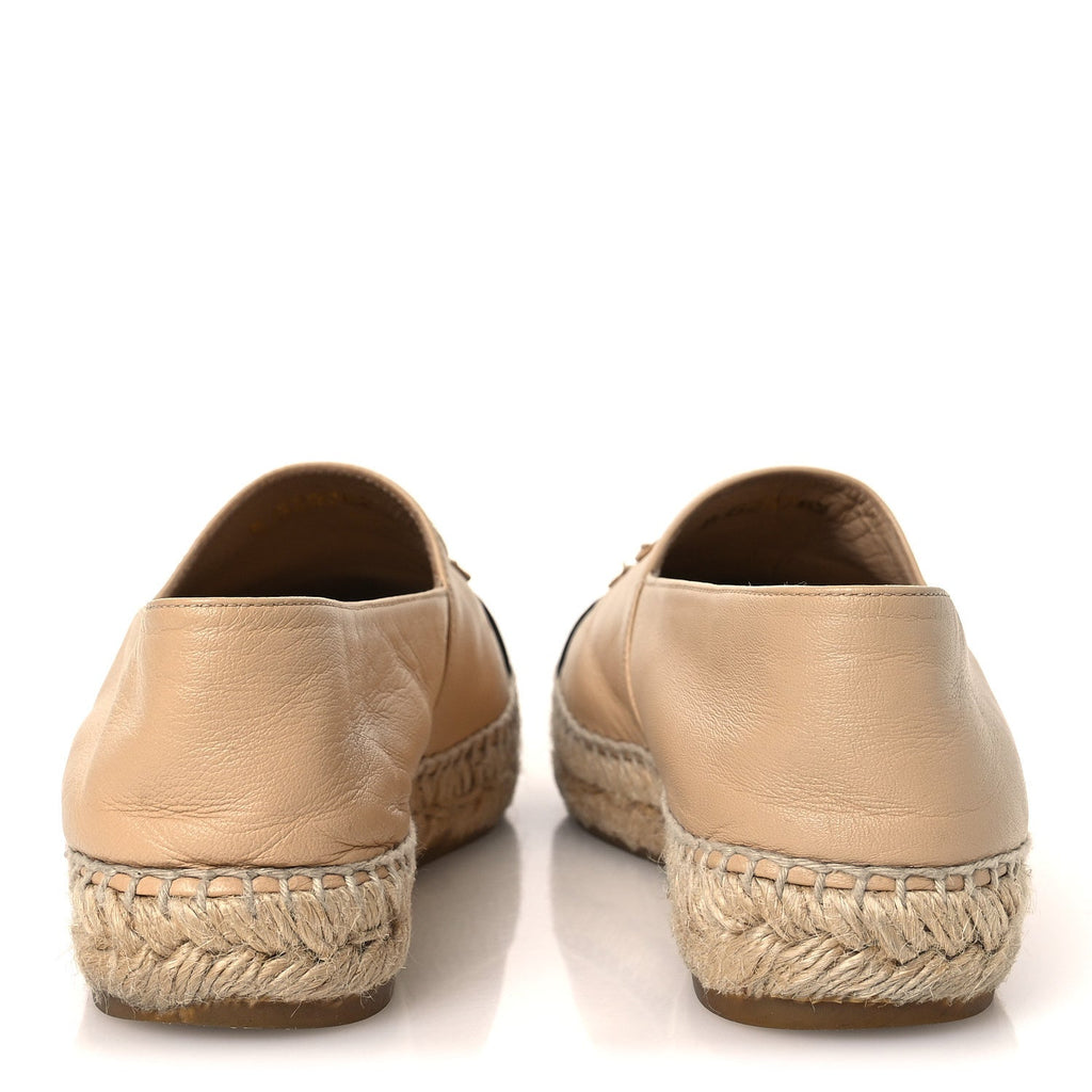 Lambskin CC Espadrilles 37 Beige Black