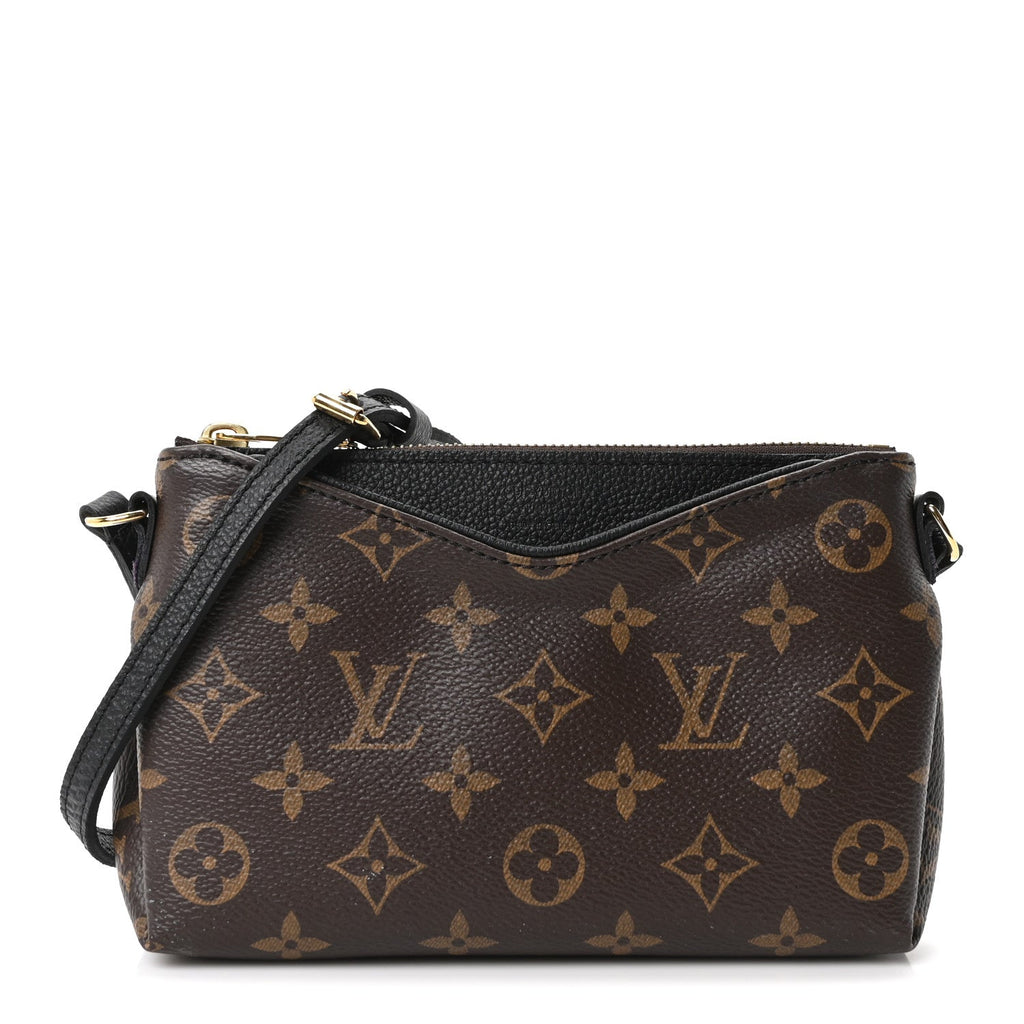 Louis Vuitton Monogram Pallas Clutch Black