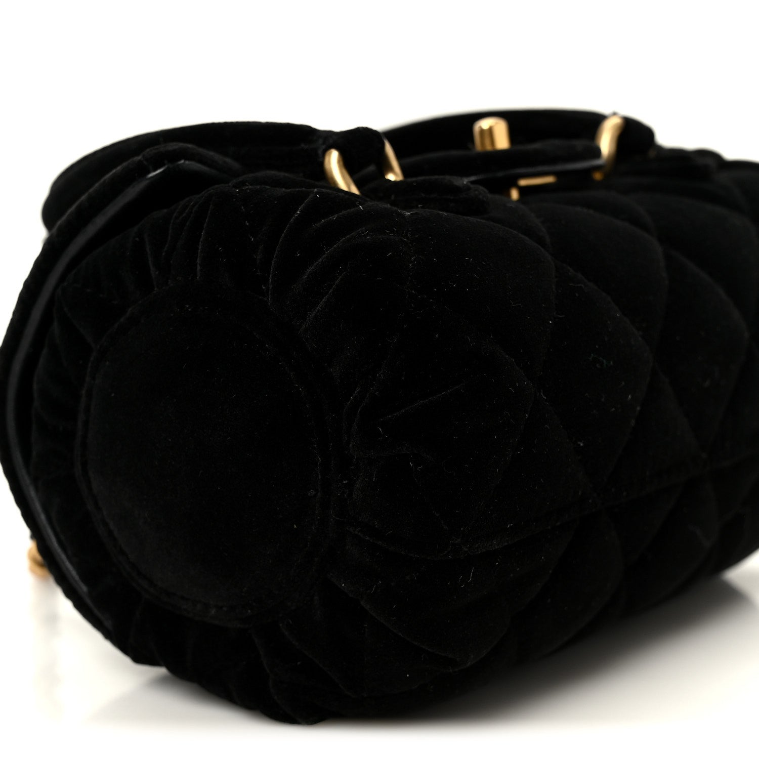 Chanel Velvet Quilted Mini Top Handle Flap Black