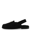 Chanel Suede Calfskin CC Slingback Loafers 37.5 Black