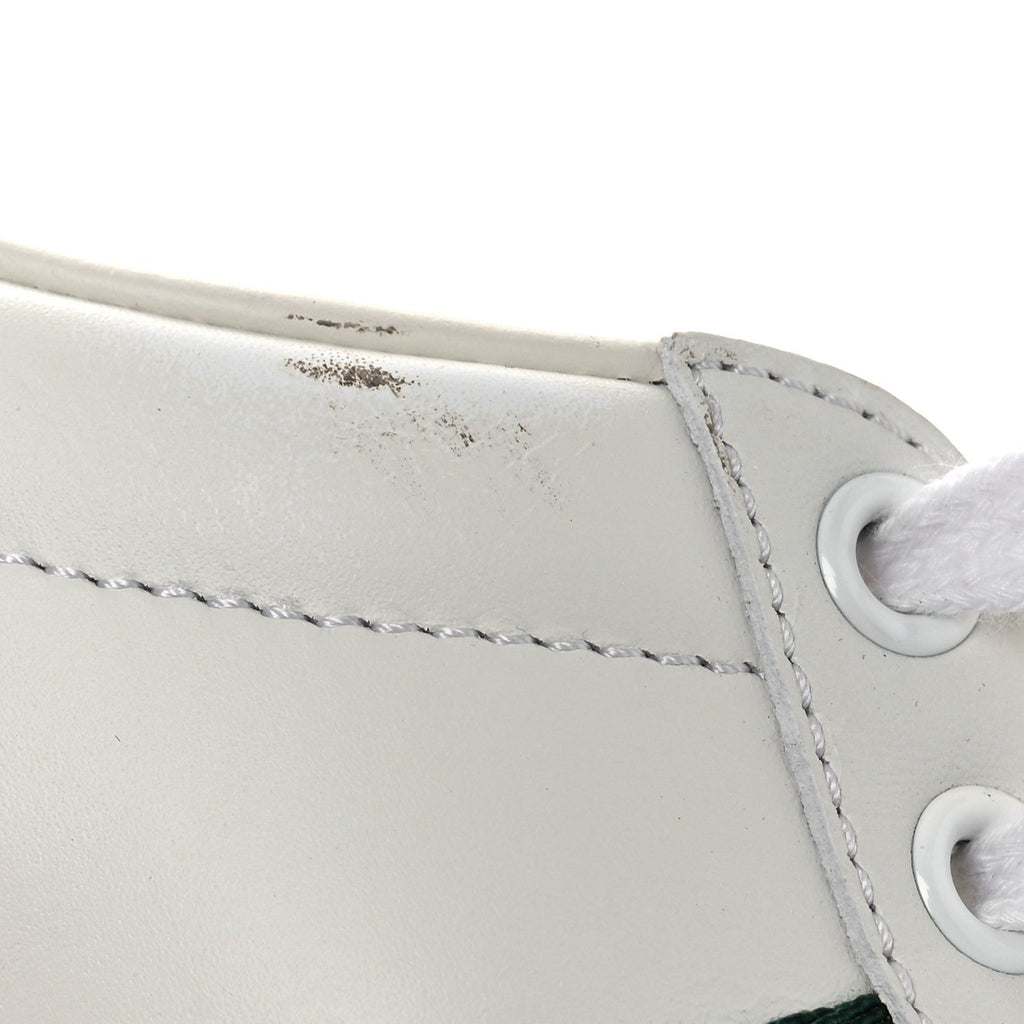 Gucci Calfskin Ayers Bee Embroidered Womens Ace Sneakers 36 White Green