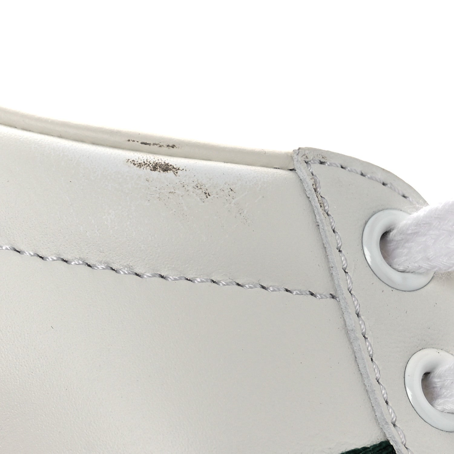Gucci Calfskin Ayers Bee Embroidered Womens Ace Sneakers 36 White Green