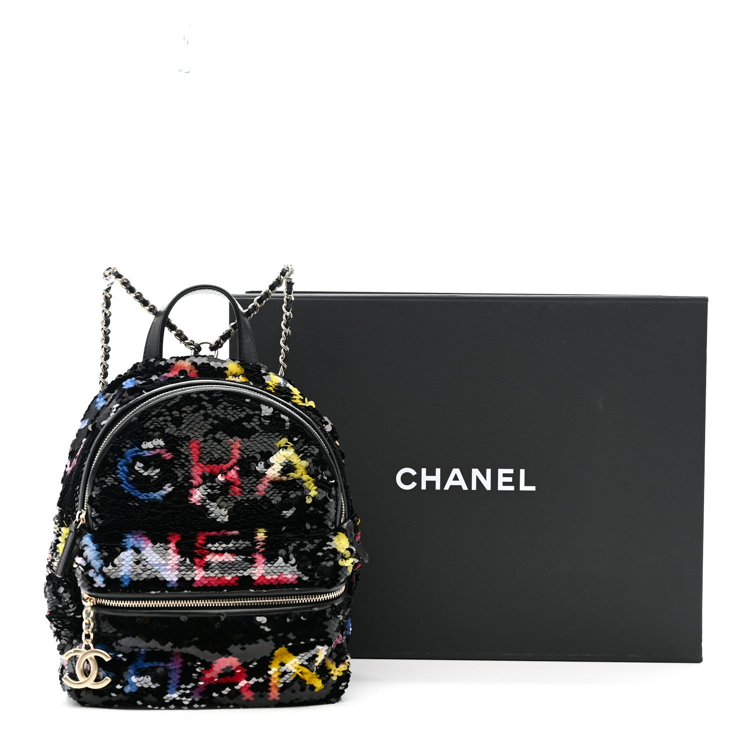 Chanel Sequin Lambskin CC Backpack Black Red Blue Yellow