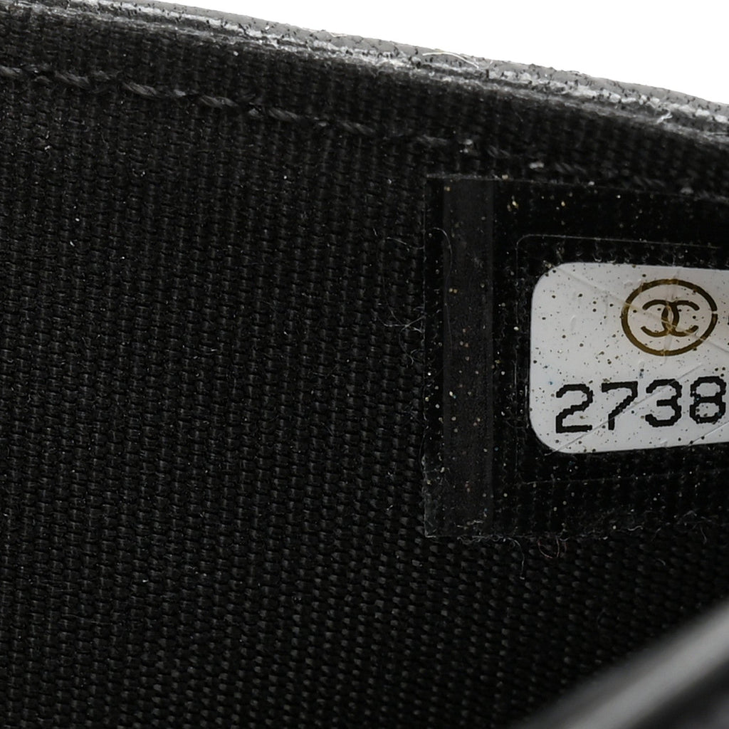Chanel Lambskin Chevron Boy Wallet On Chain WOC Black