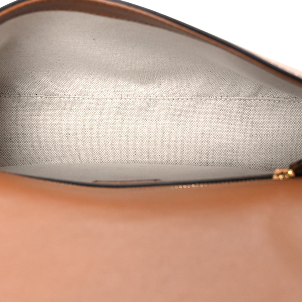 Gucci Roxy Calfskin Medium Blondie Top Handle Bag Brown