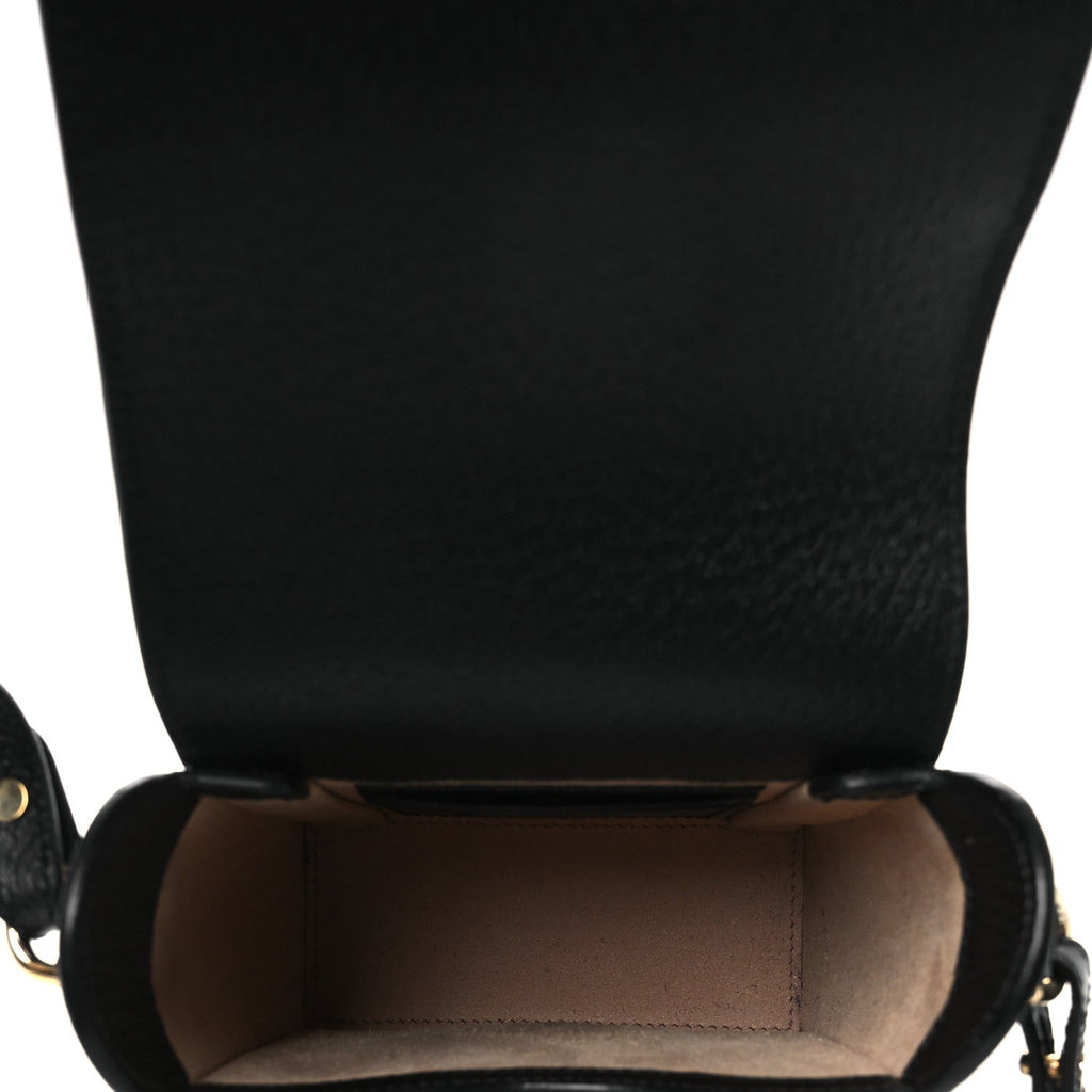 Gucci Dollar Calfskin Vertical Horsebit 1955 Crossbody Bag Black