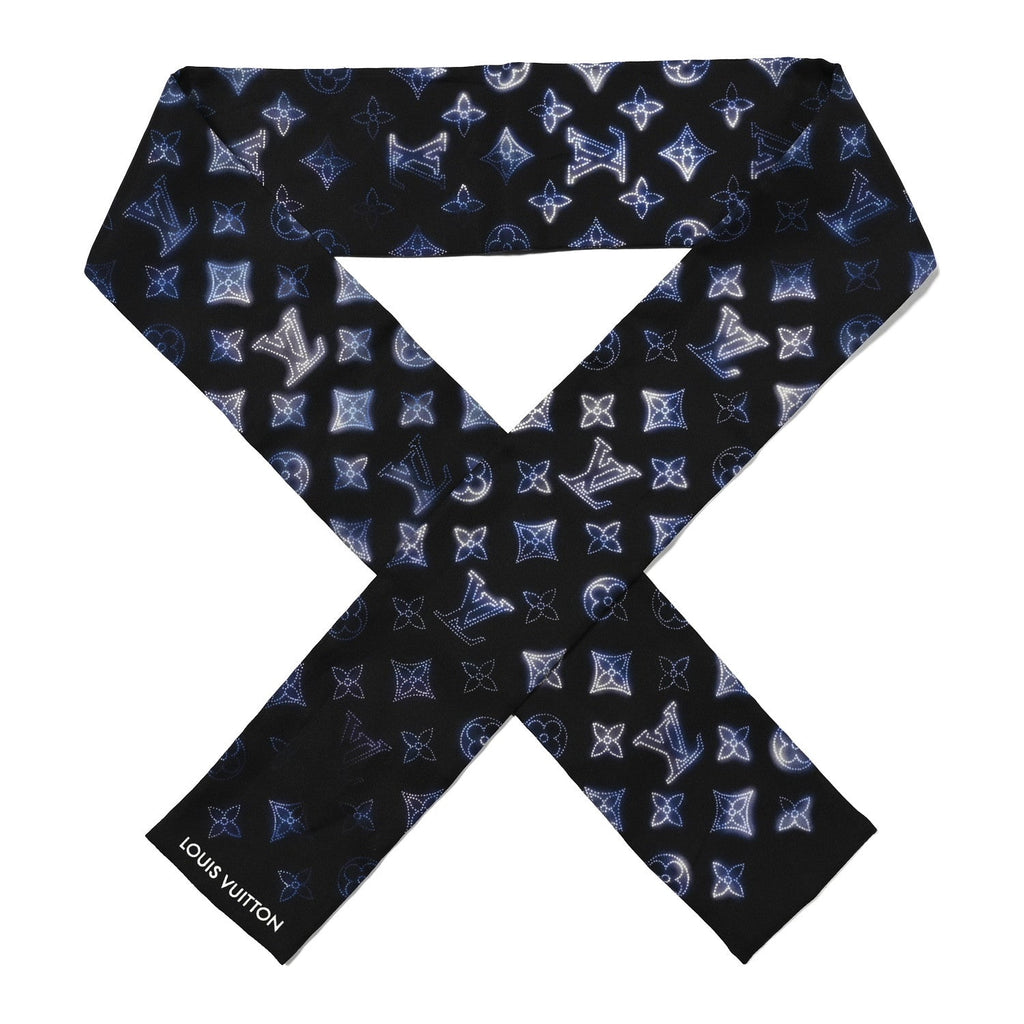 Louis Vuitton Silk Monogram Flight Mode Bandeau Blue