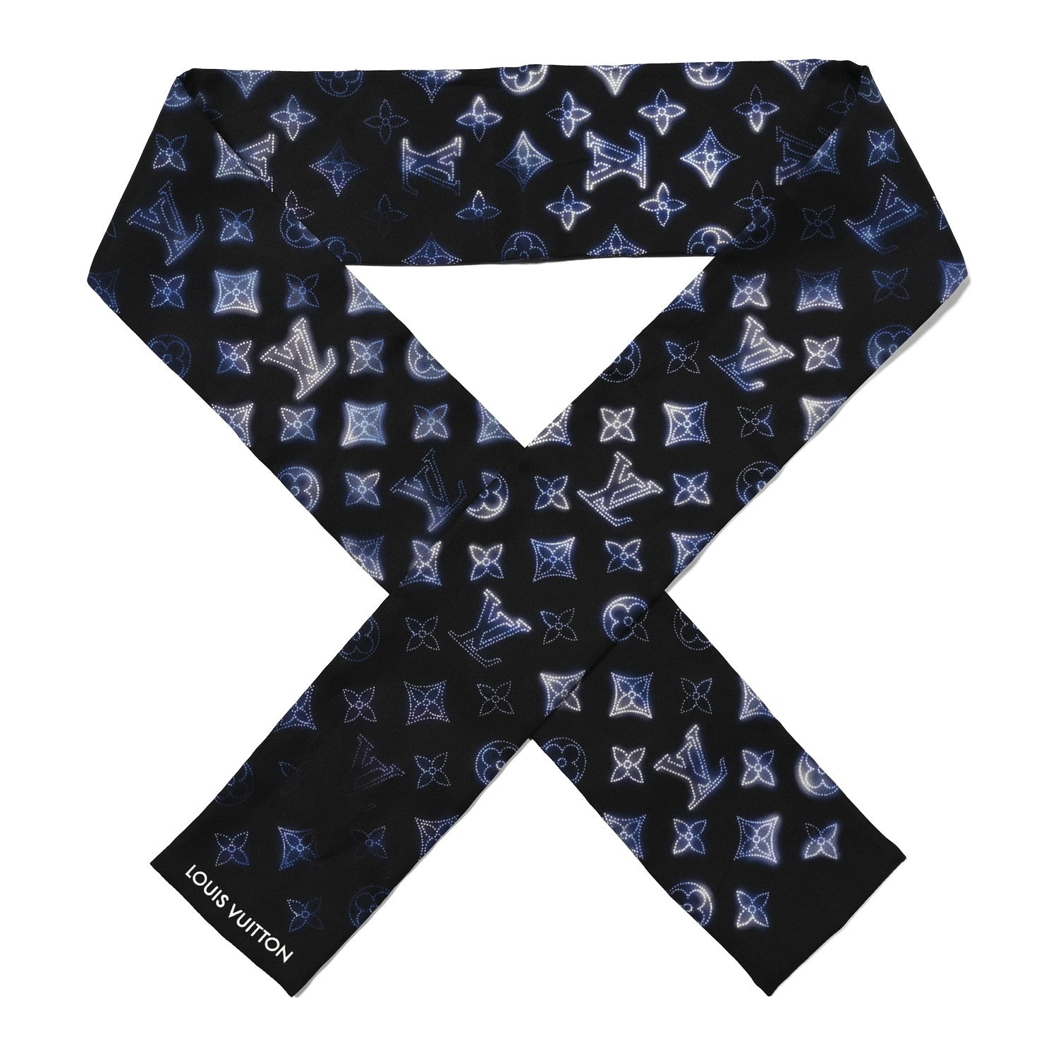 Louis Vuitton Silk Monogram Flight Mode Bandeau Blue