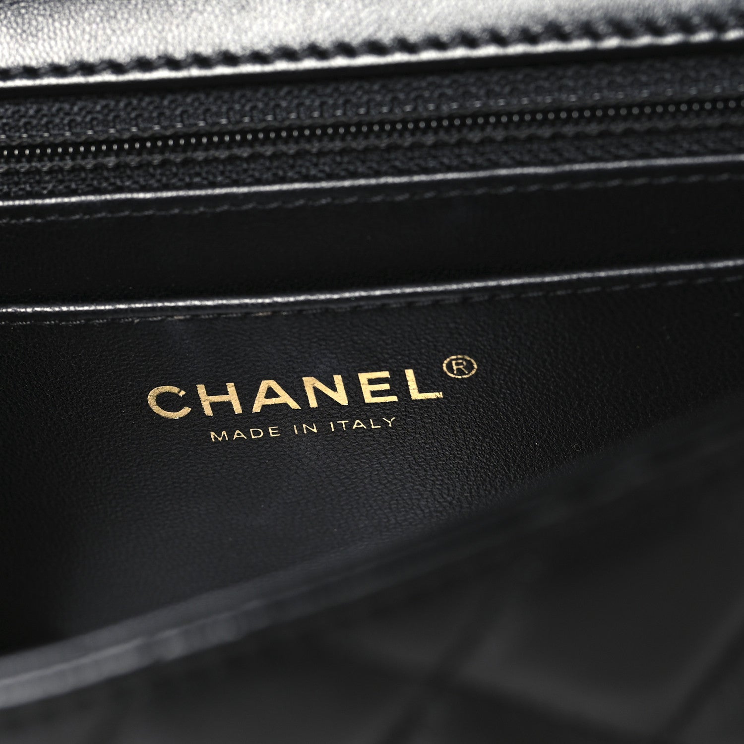 Chanel Lambskin Quilted Mini Crystal Top Handle Rectangular Flap Black