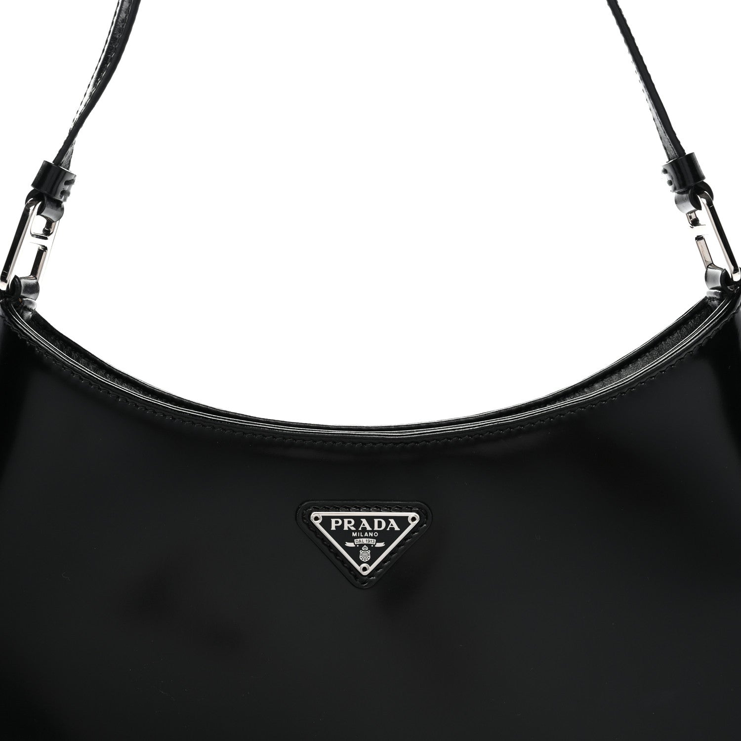 Prada Spazzolato Cleo Shoulder Bag Black