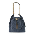 Chanel Suede Quilted Medium Chanel 25 Handbag Blue