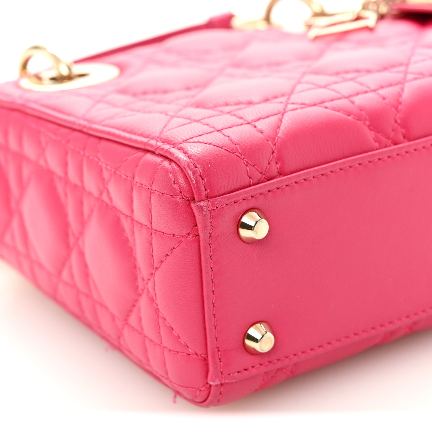 Christian Dior Lambskin Cannage Mini Lady Dior Pink
