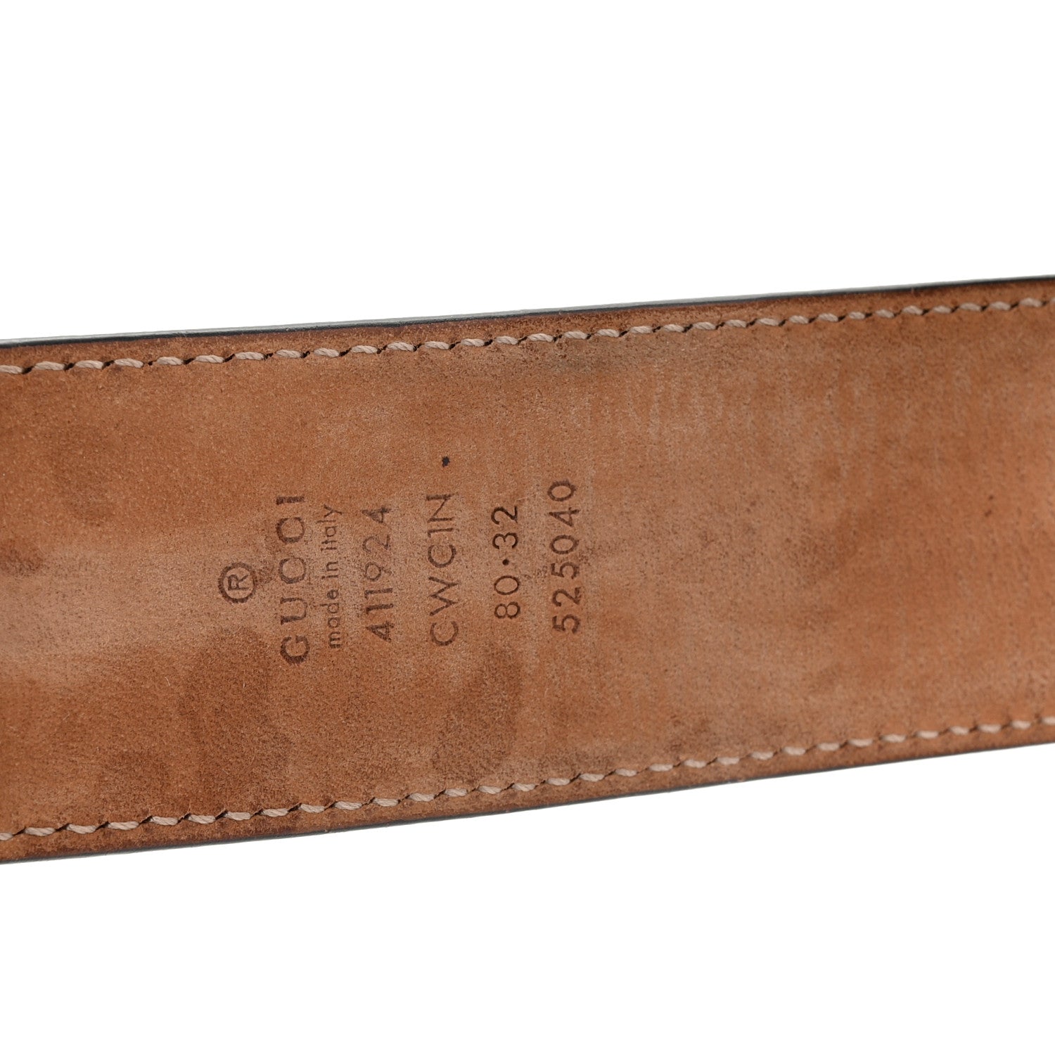 Gucci Guccissima Signature Interlocking G 40mm Belt 80 32 Black