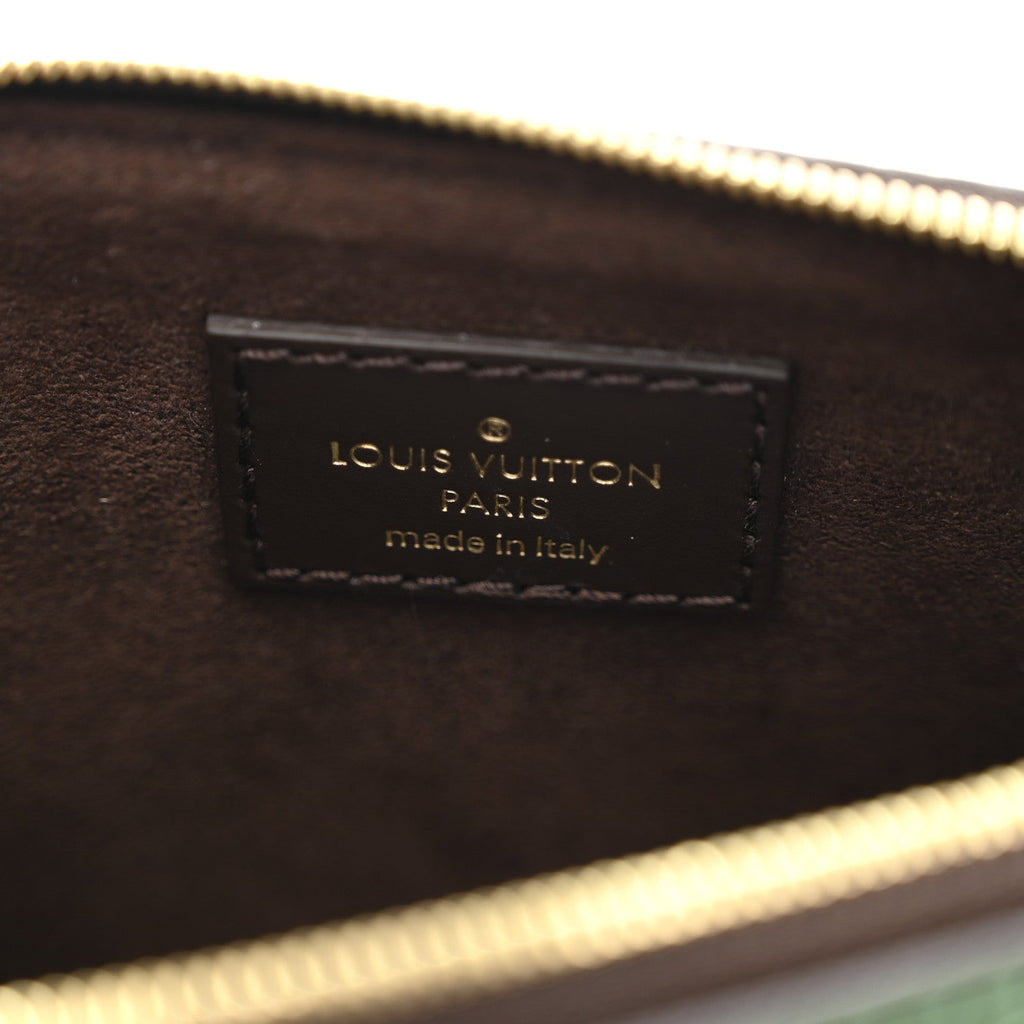 Louis Vuitton Monogram Calfskin Embossed Lexington Pouch Blue Green
