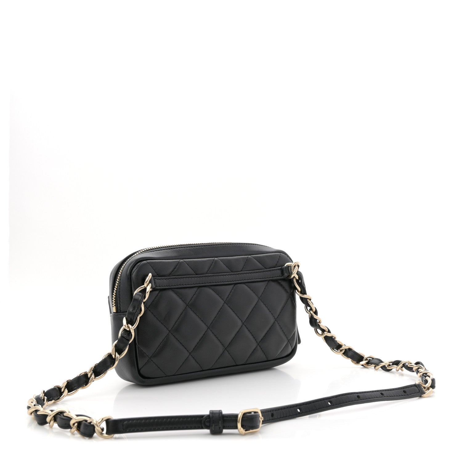 Chanel Lambskin Quilted Waist Bag Black
