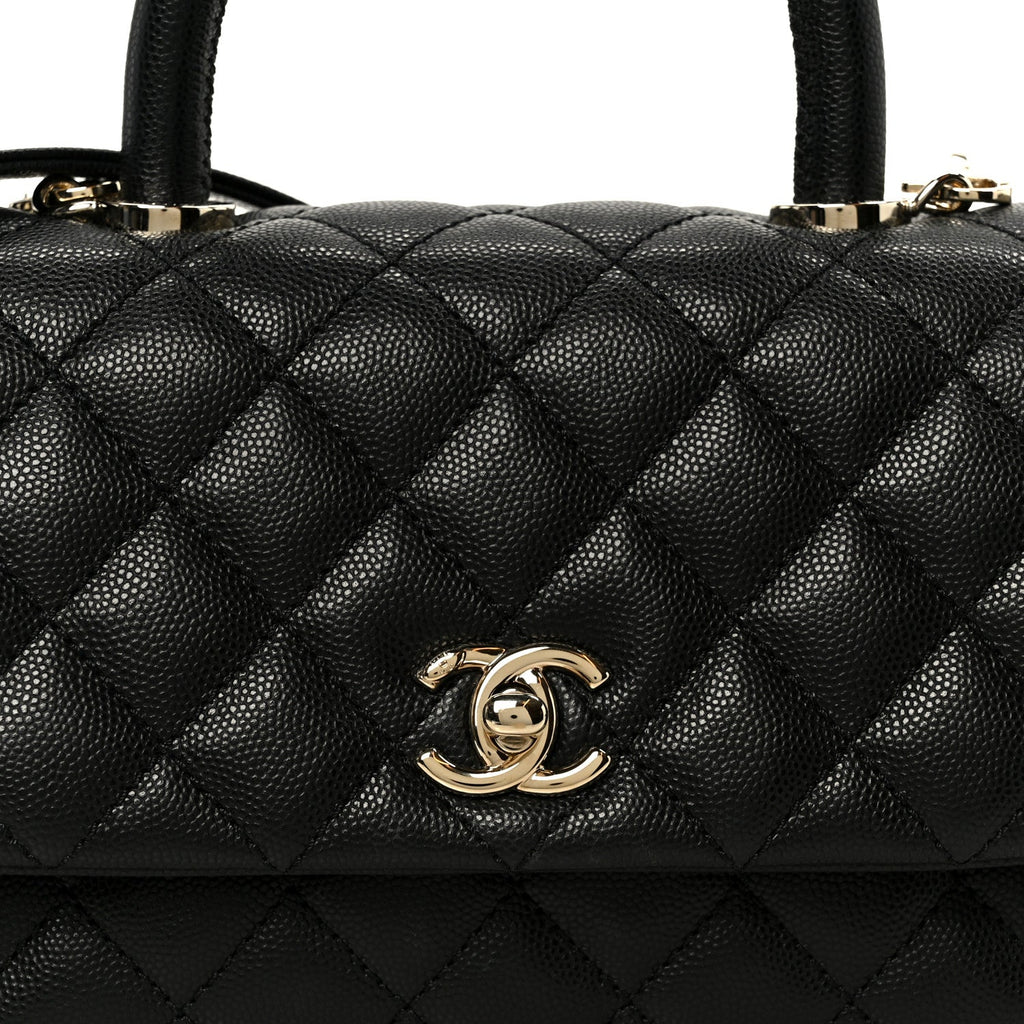Chanel Caviar Quilted Mini Coco Handle Flap Black