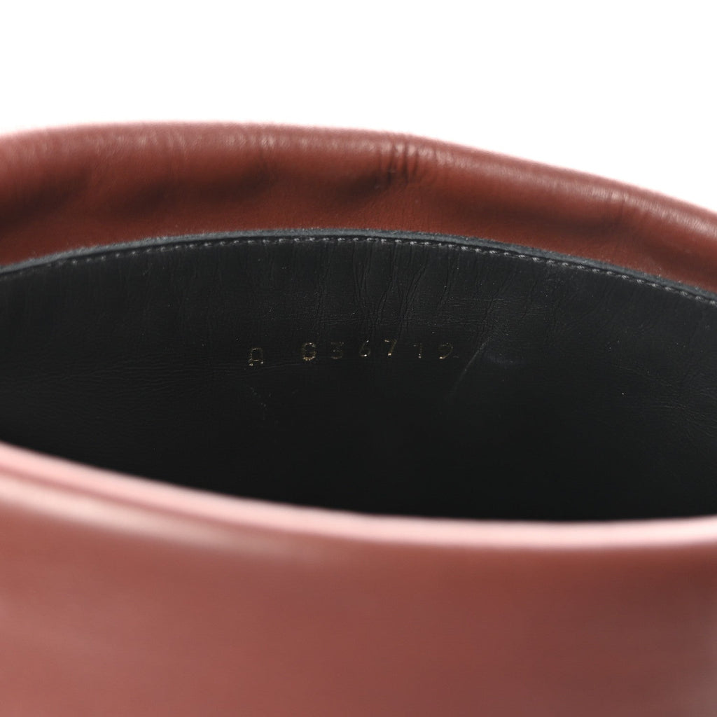 Calfskin CC Fold Over Boots 38 Black Brown
