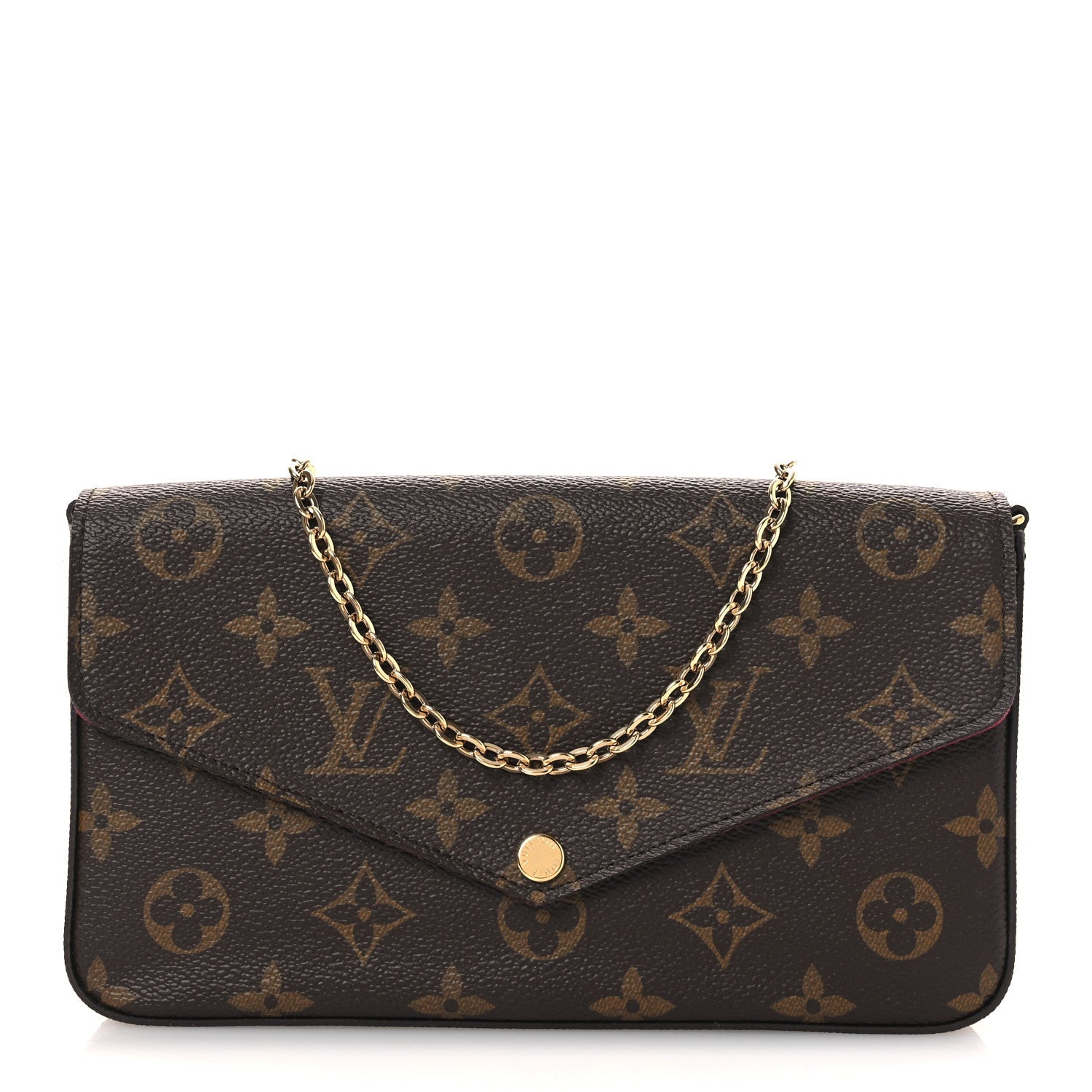 Louis Vuitton Monogram Pochette Felicie Chain Wallet Fuchsia
