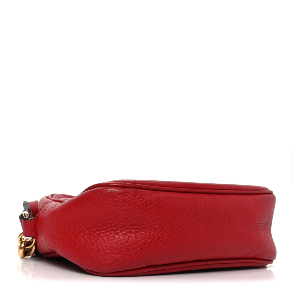 Gucci Pebbled Calfskin Small Soho Disco Bag Tabasco Red