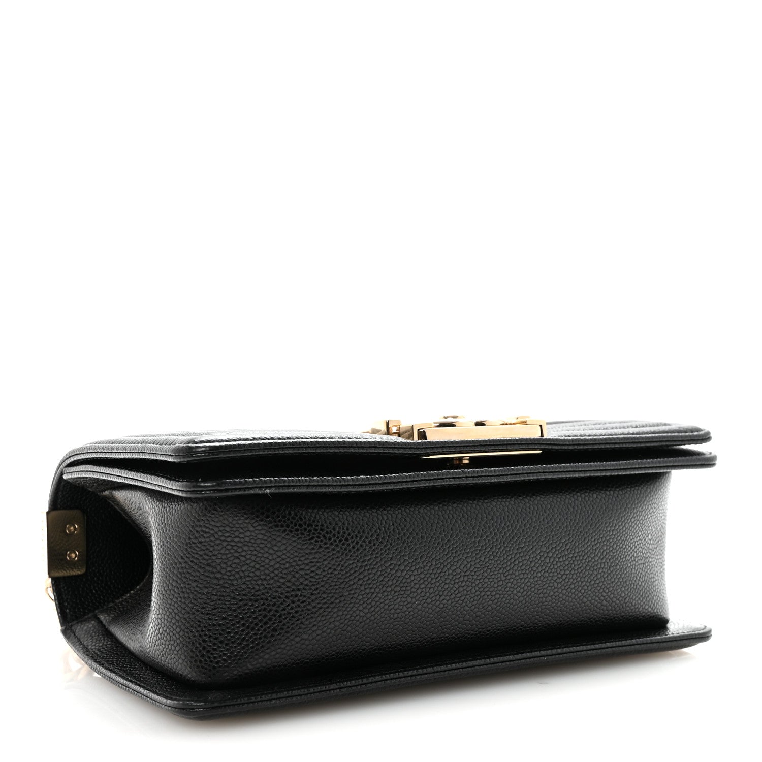 Chanel Caviar Chevron Quilted Small Boy Flap Black