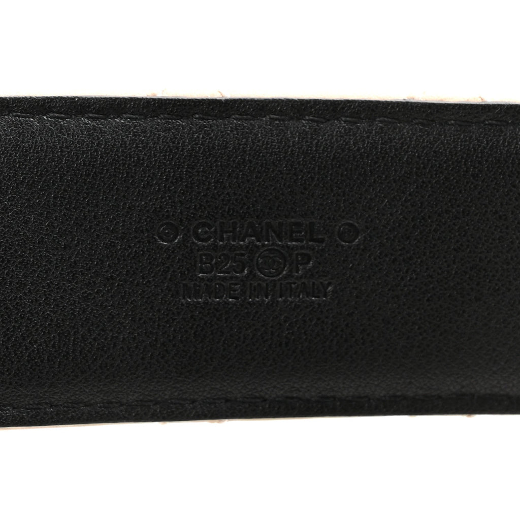 Lambskin Quilted CC Belt 75 30 Beige