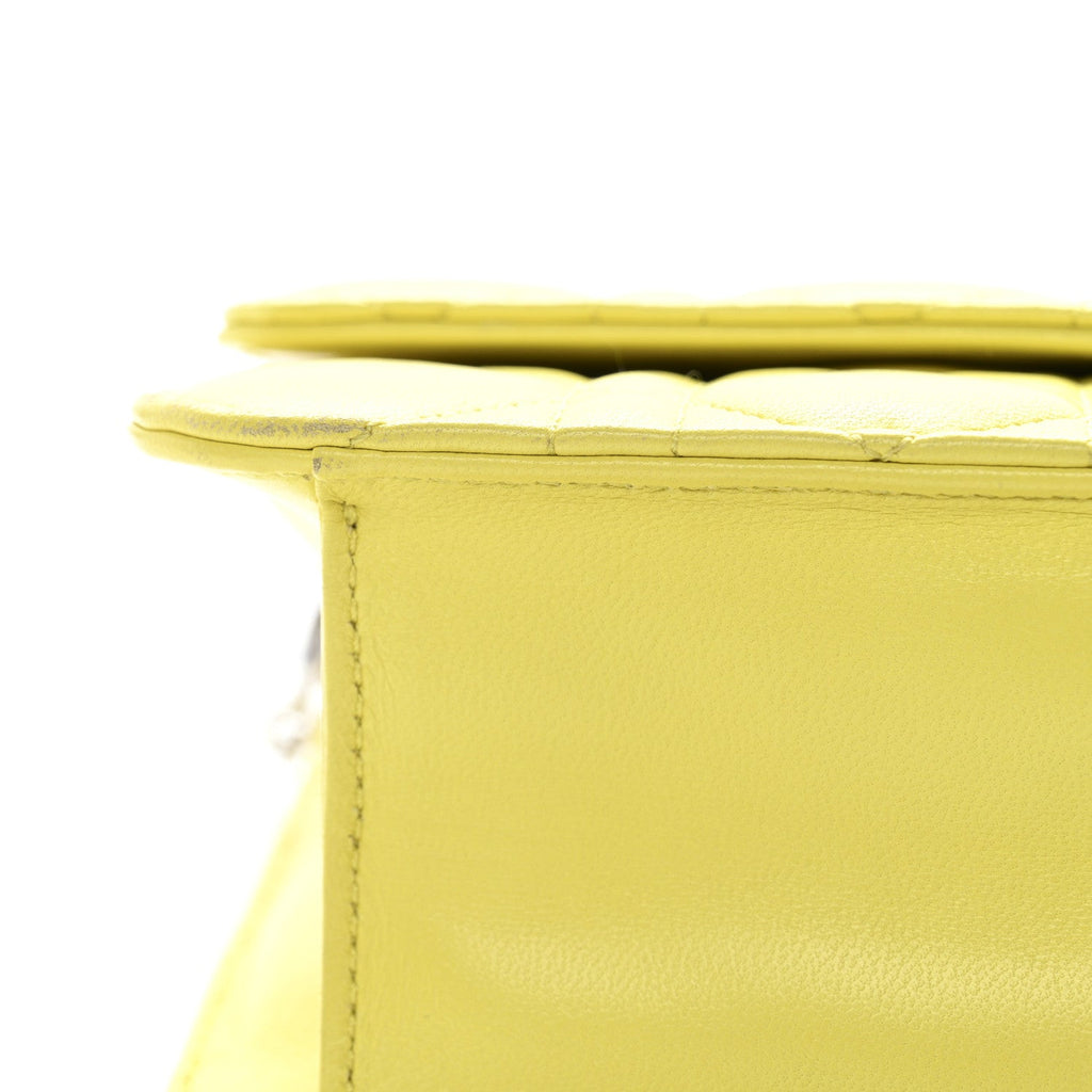 Christian Dior Lambskin Cannage Miss Dior Promenade Pouch Citron