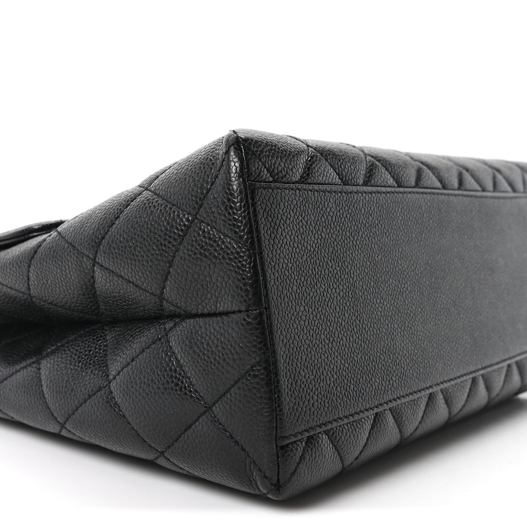 Chanel Caviar Quilted Jumbo Kelly Flap Black