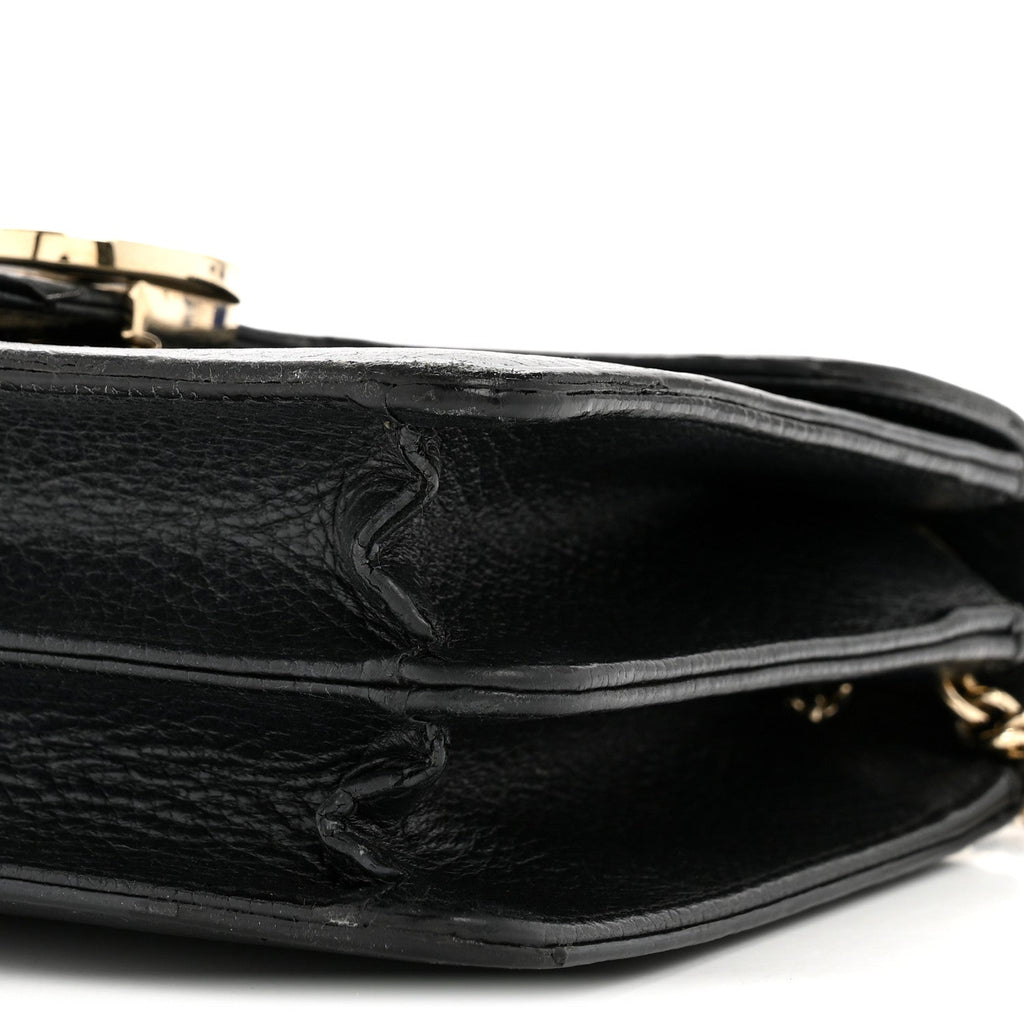 Gucci Dollar Calfskin Small Interlocking G Shoulder Bag Black