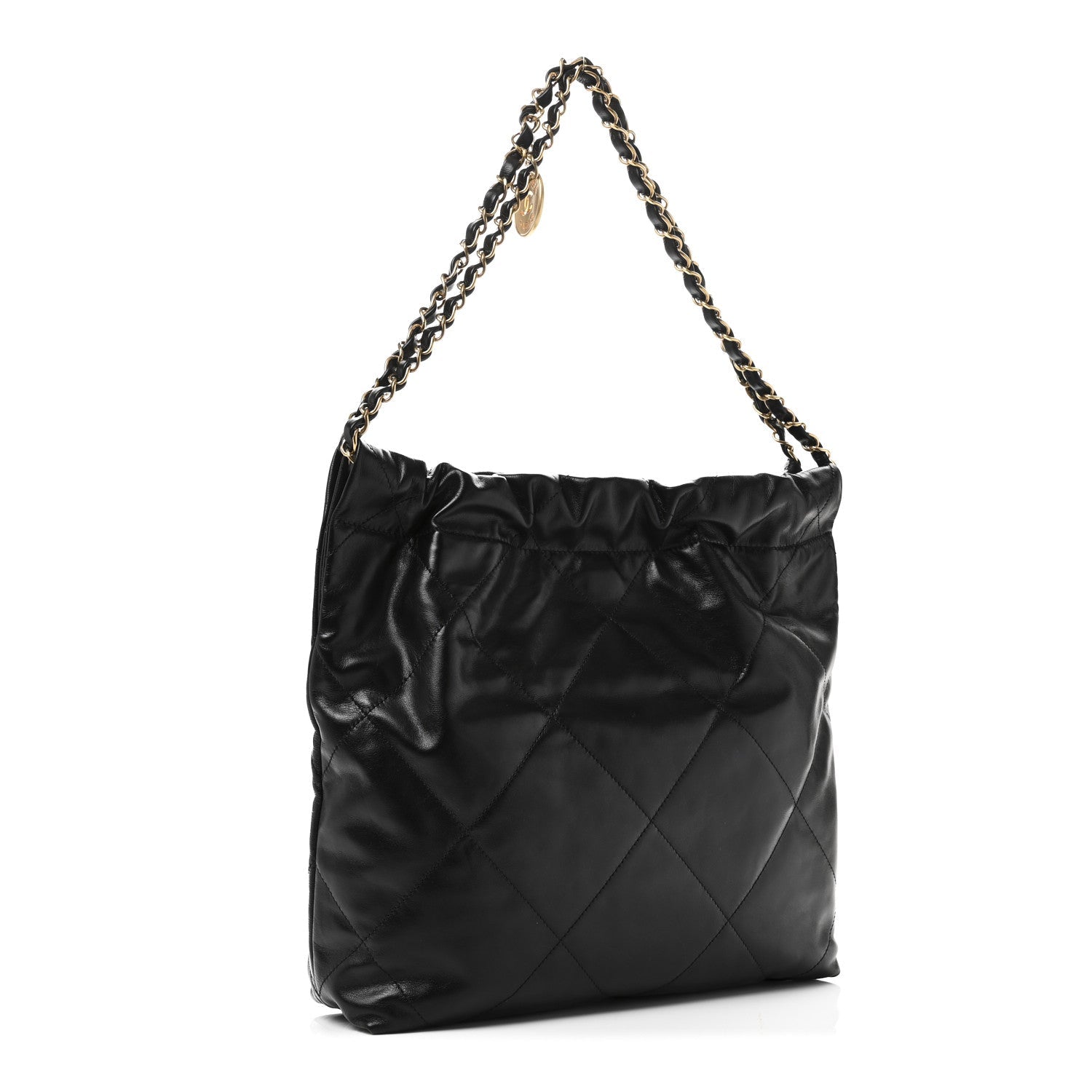 Chanel Shiny Calfskin Quilted Small Chanel 22 Black