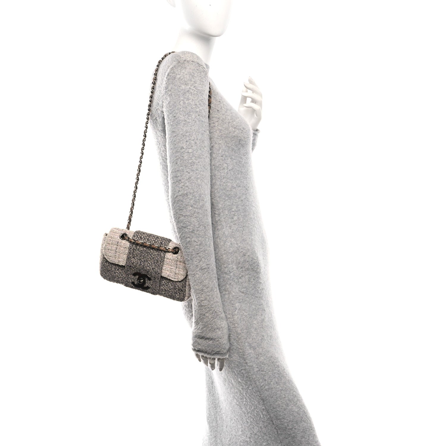 Chanel Tweed Small Fantasy Flap Grey