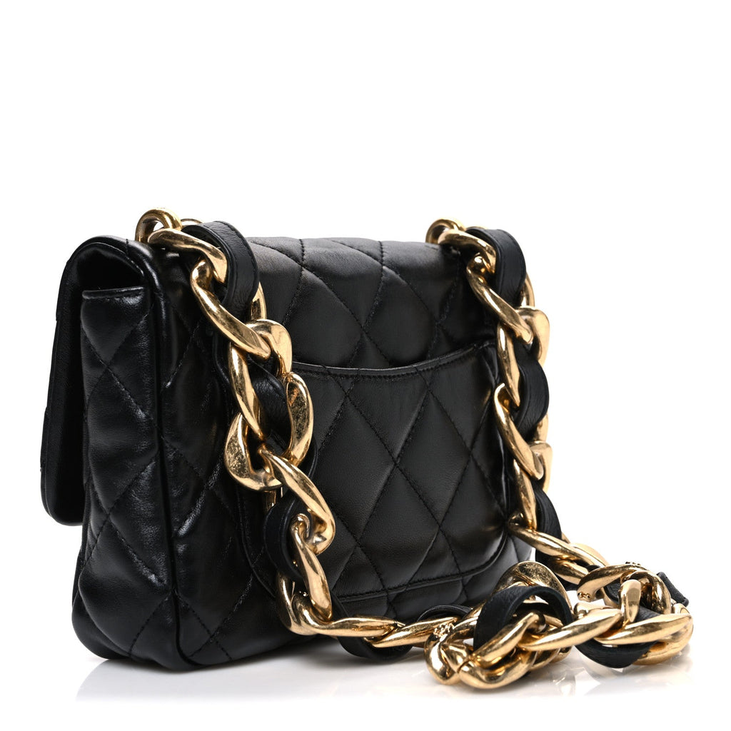 Chanel Lambskin Quilted Small Funky Town Flap Black