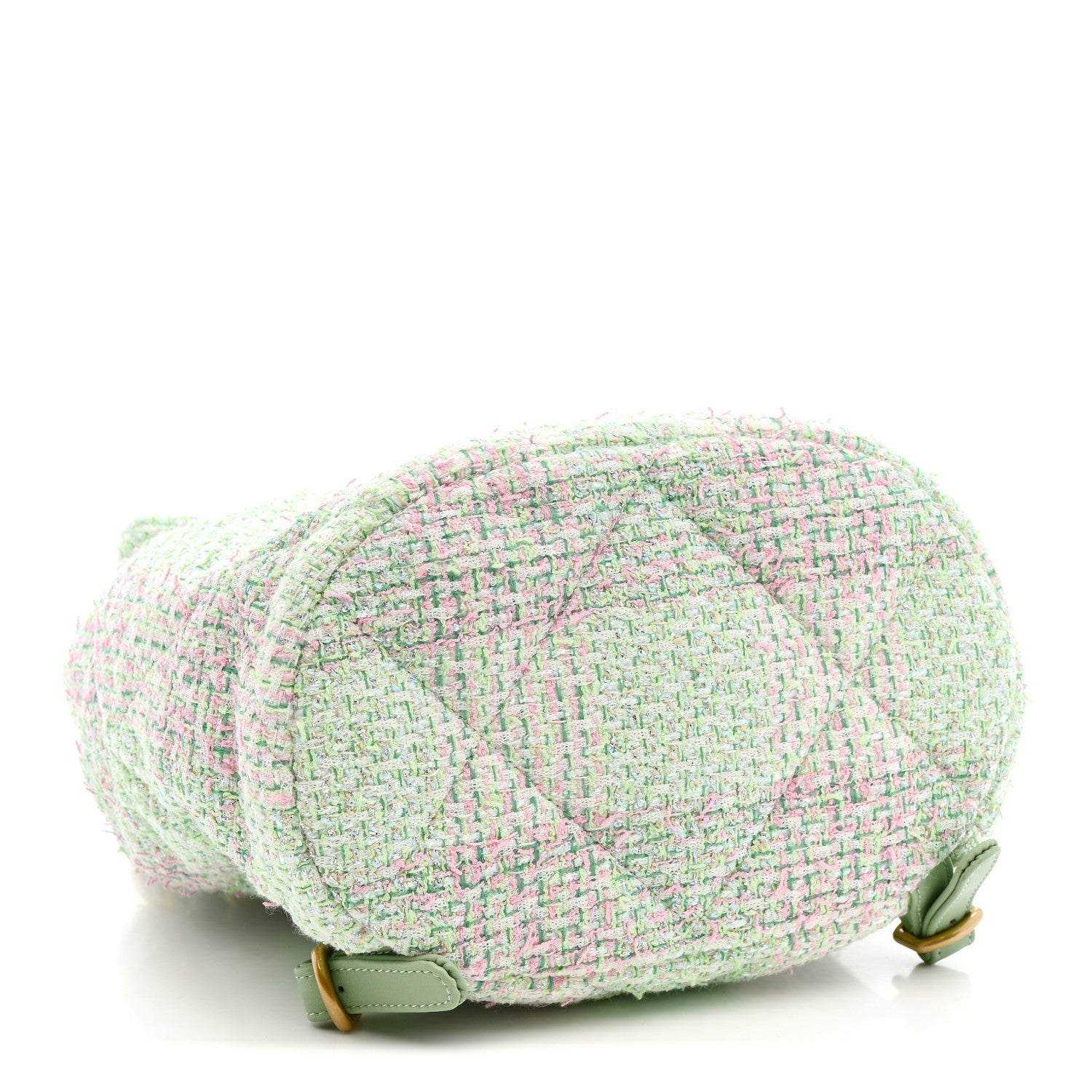 Chanel Tweed Quilted Chanel 19 Backpack Green Pink