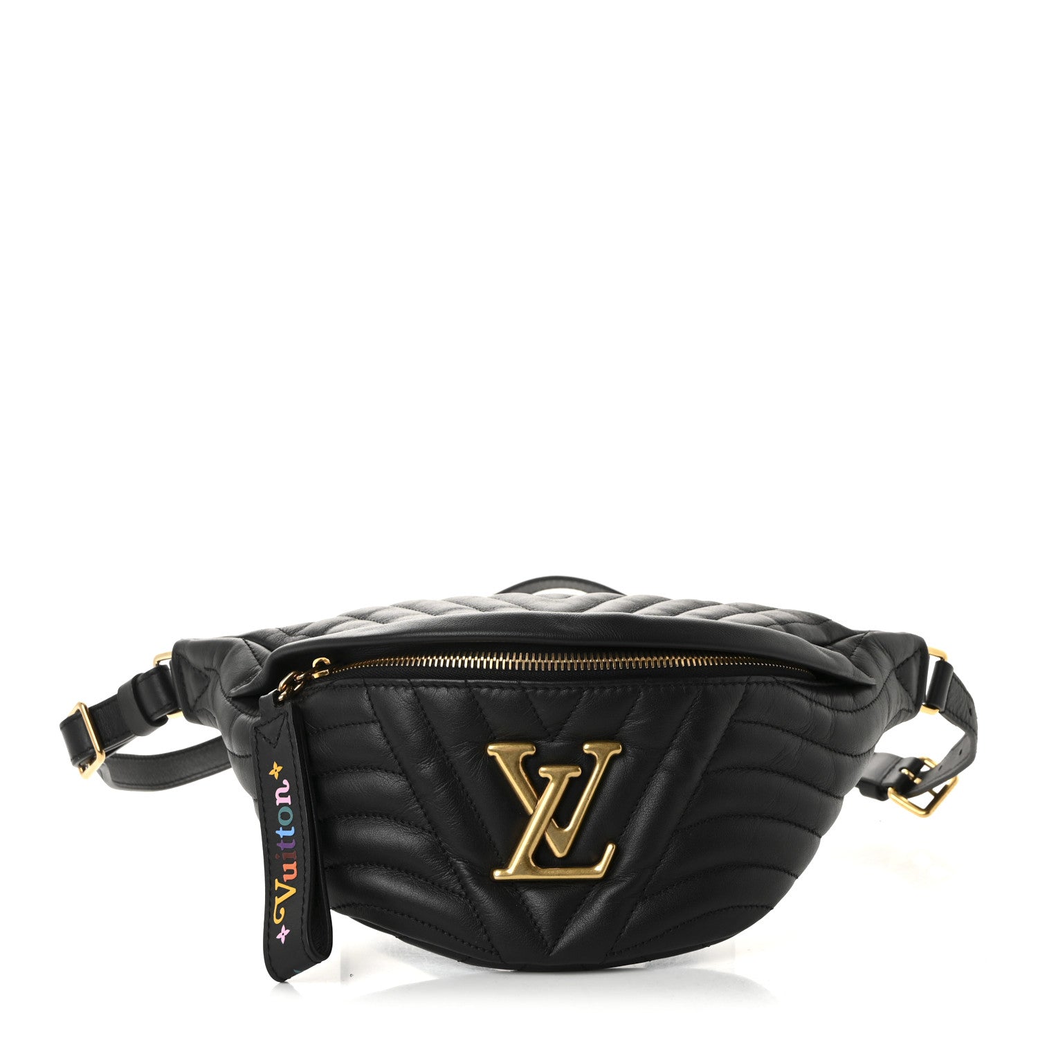 Louis Vuitton Calfskin Quilted New Wave Bumbag Black