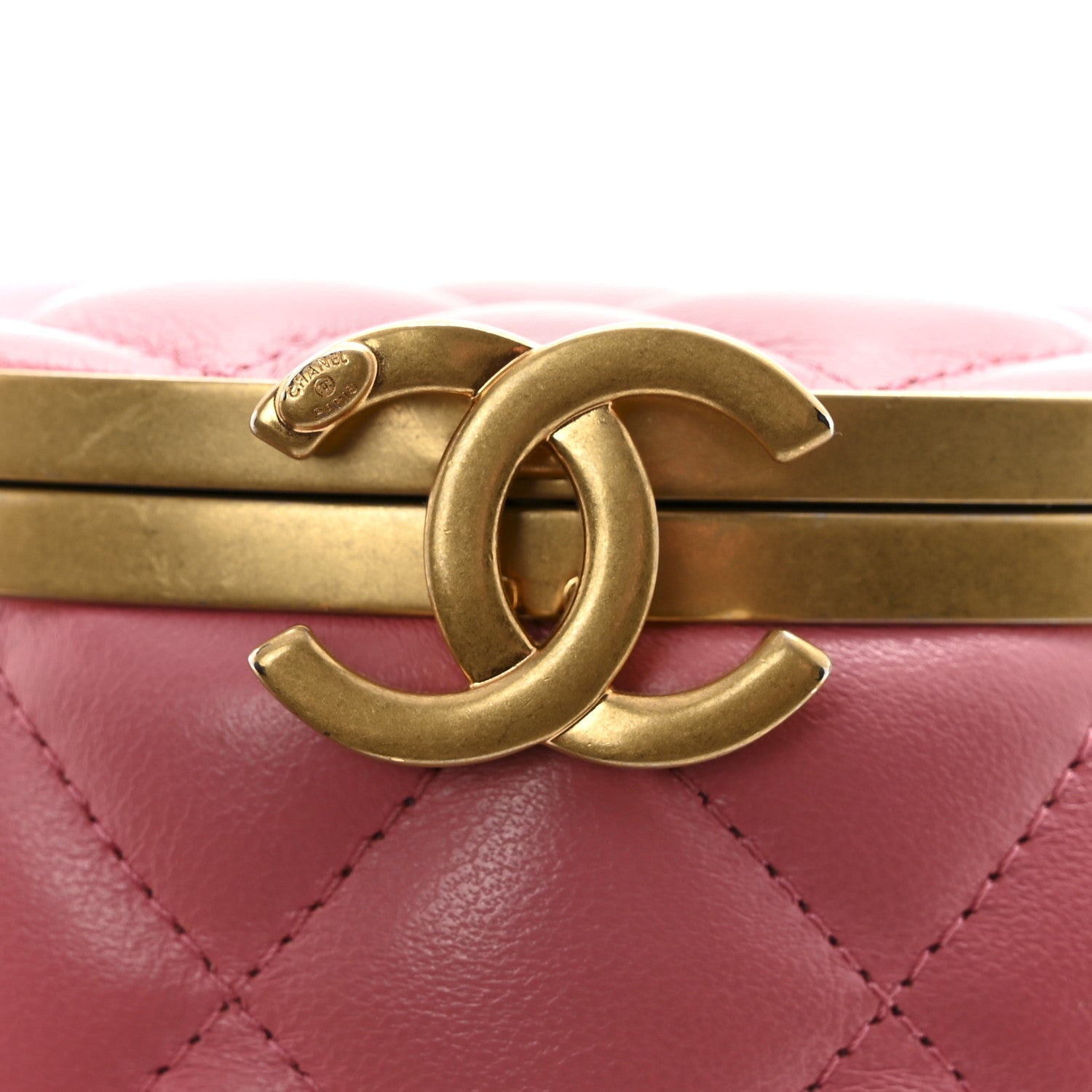 Chanel Lambskin Quilted Mini Crown Box Bag Pink