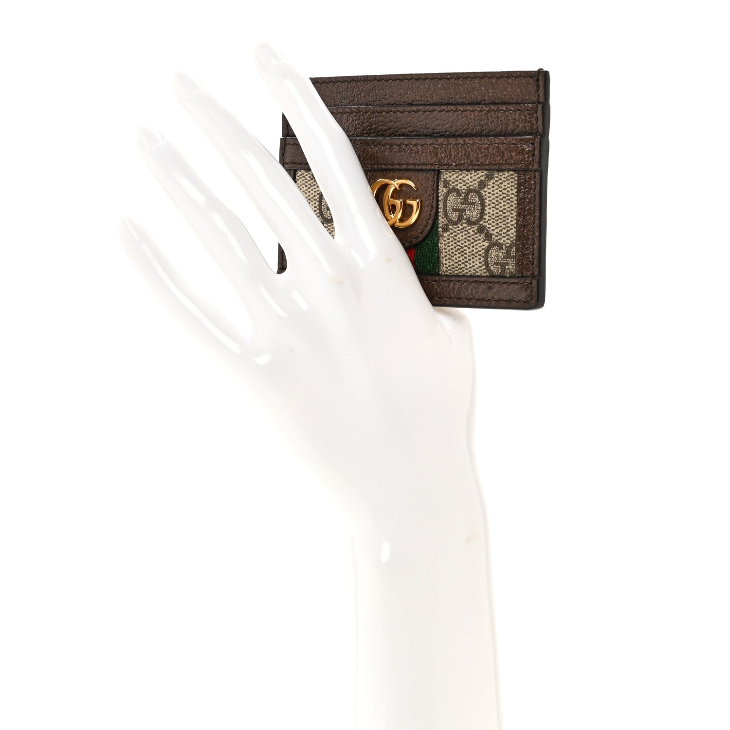 Gucci GG Supreme Monogram Ophidia Card Holder Brown