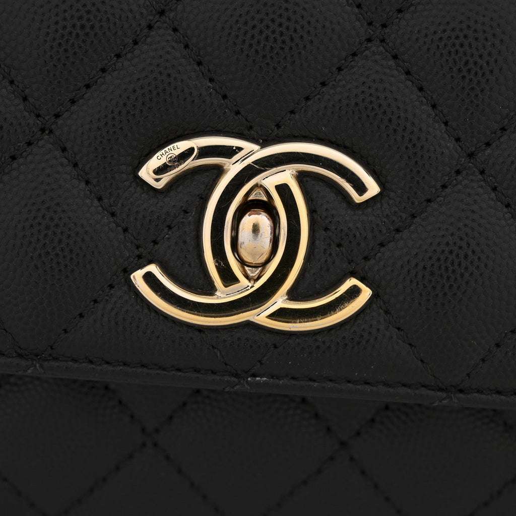 Chanel Caviar Quilted Small Coco Handle Flap Black