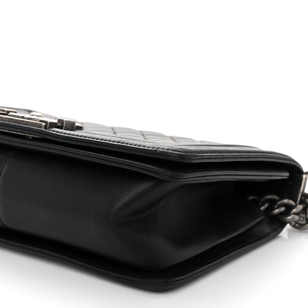 Chanel Lambskin Quilted Medium Boy Flap Black